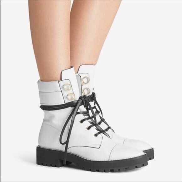 Stuart Weitzman Lexy Combat Boots Sz 5.5 - Picture 1 of 14